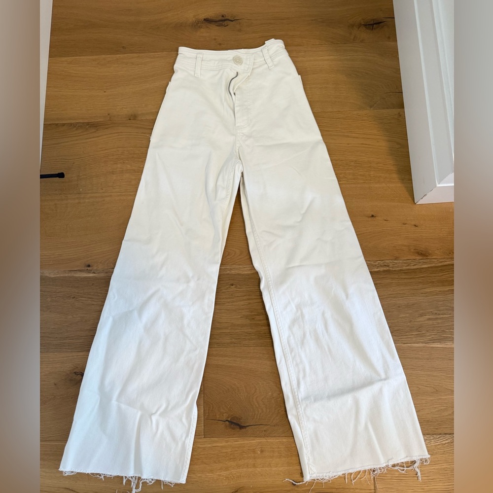 ZARA White Wide-Leg Jeans